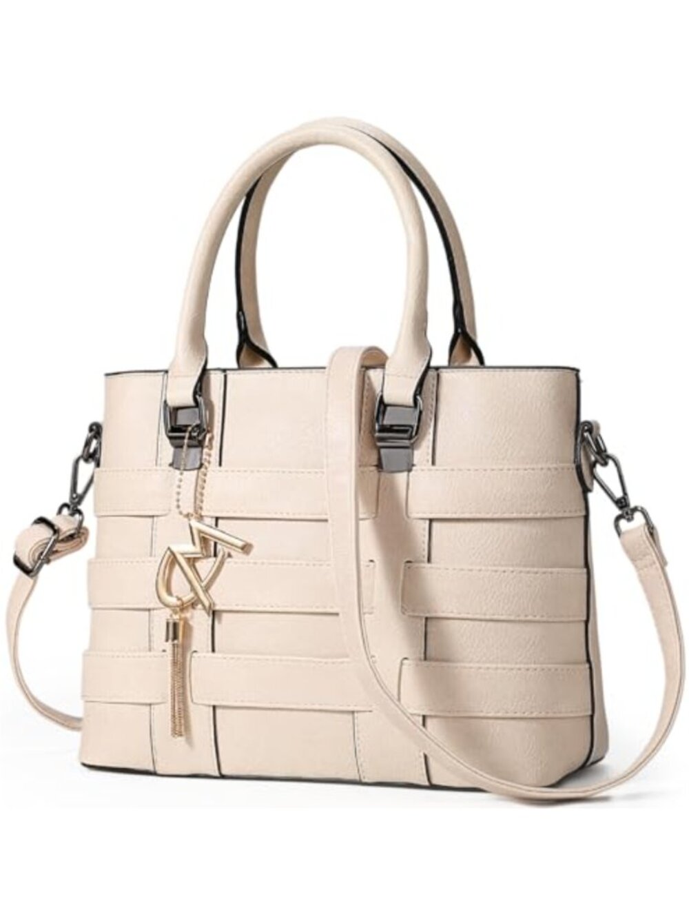 PU Leather Women's Top-Handle Handbag with Shoulder Strap